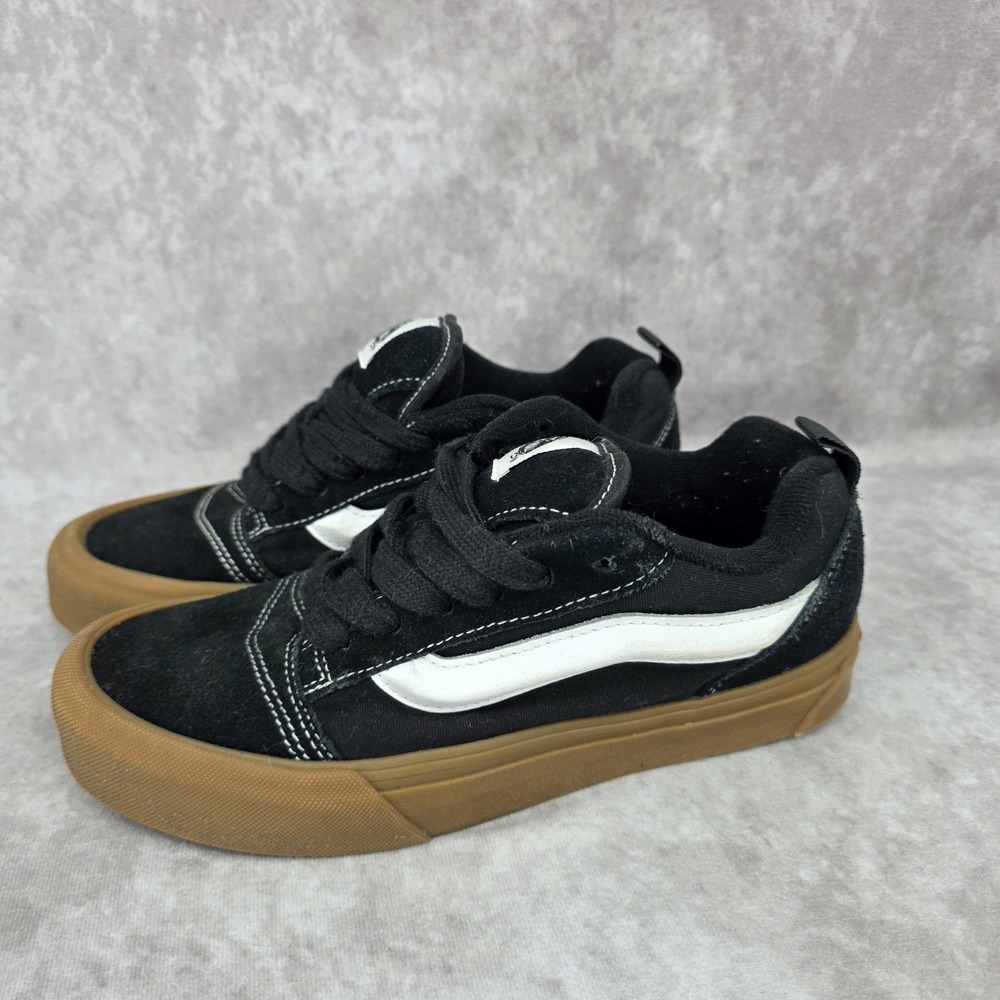 Vans Knu Skool Low Top Sneakers Women's 7 Mens 5.5 Black Gum Skate Shoes
